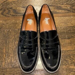 Franco Sarto Patent Leather Black Loafers